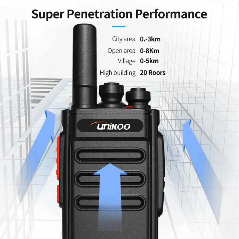 UNIKOO UK231S Walkie Talkie 2 pcs Mini Handheld Two Way Radio Portable Communication Equipment PTT Radio for Camping