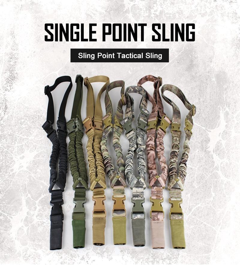 Tactical Single Point Sling Bungee Adjustable Quick Detachable Hook