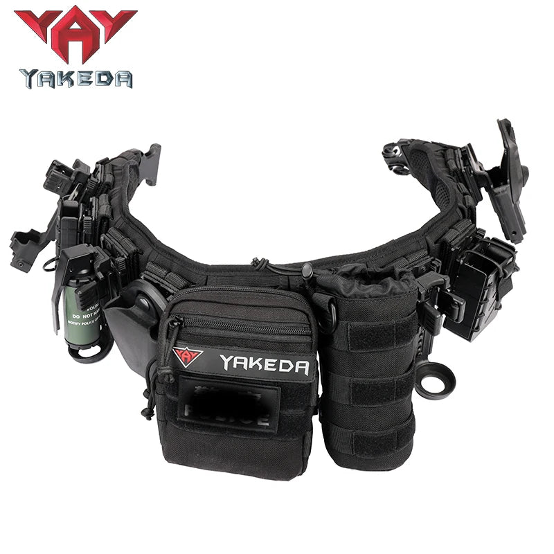 Yakeda Padded Patrol Belt Police Hunting Gadget Pouch MOLLE Waist Bag Adjustable Combat Tactical Belt
