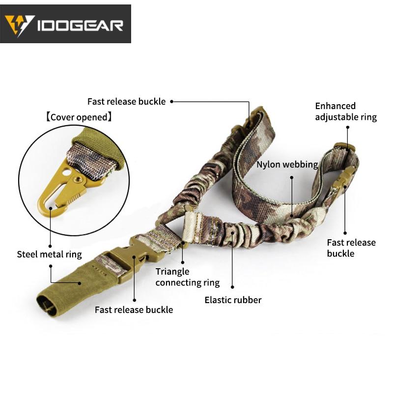 Tactical Single Point Sling Bungee Adjustable Quick Detachable Hook